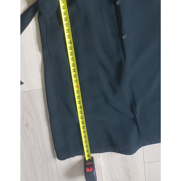 Anne Klein Trench Coat Womens 4P Petite Green Wool Blend Belted Career Overcoat - Picture 5 of 7